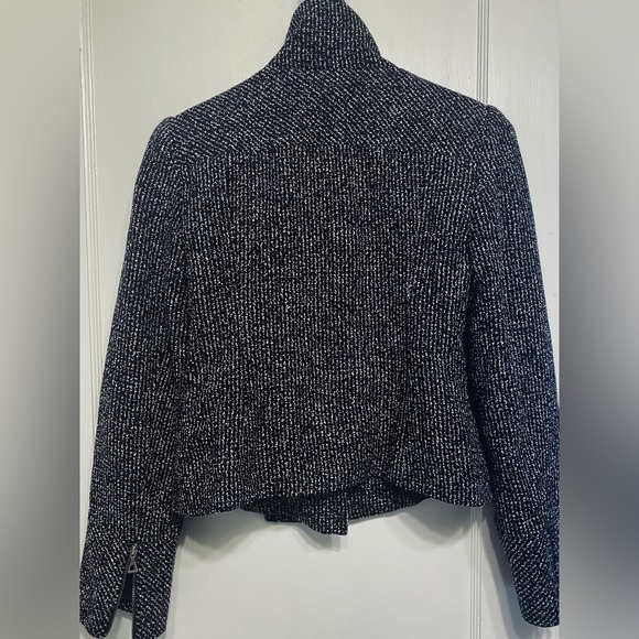 NWOT Retro Forenza Cropped Asymmetrical Zip Charcoal Gray Moto Jacket Women’s XS - Picture 3 of 9